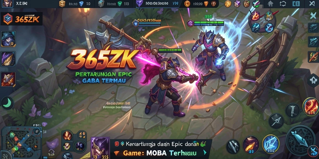 Tangkapan layar dari gameplay mendebarkan 365ZK dalam pertempuran MOBA.