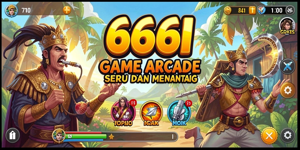 Tangkapan layar gameplay 666I dengan berbagai level menantang.