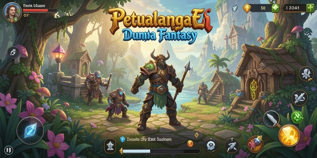 Tampilan gameplay RPG yang mendebarkan dengan pertarungan epik.