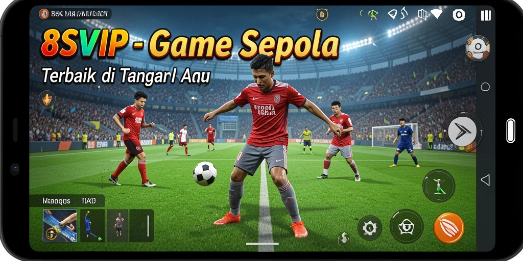 Tangkapan layar gameplay 8SVIP dengan aksi sepak bola yang mendebarkan.