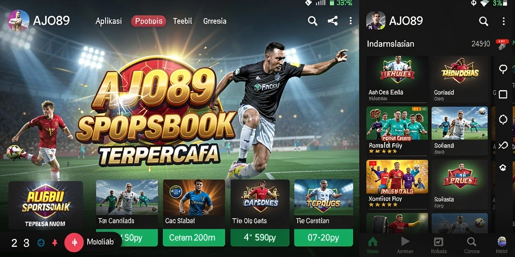 Screenshot utama AJO89 menampilkan pengalaman taruhan olahraga yang seru.