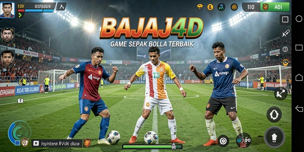 Tampilan aksi pertandingan sepak bola yang seru dan mendebarkan.