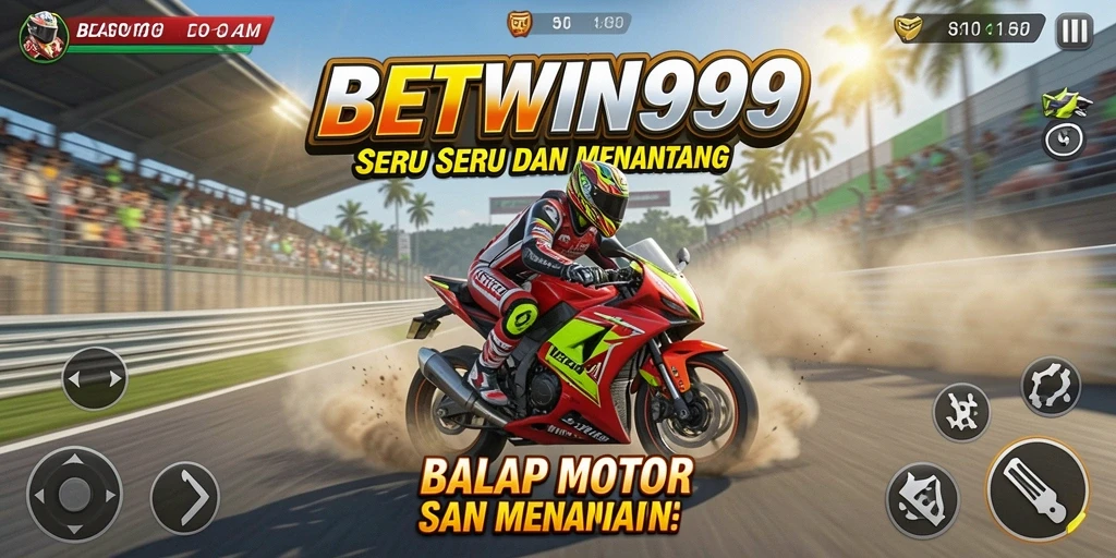 Gameplay seru dalam balap motor yang mendebarkan.