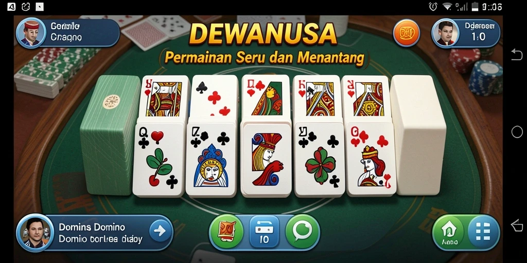 Tampilan gameplay seru dalam DEWANUSA, permainan Domino yang menantang.
