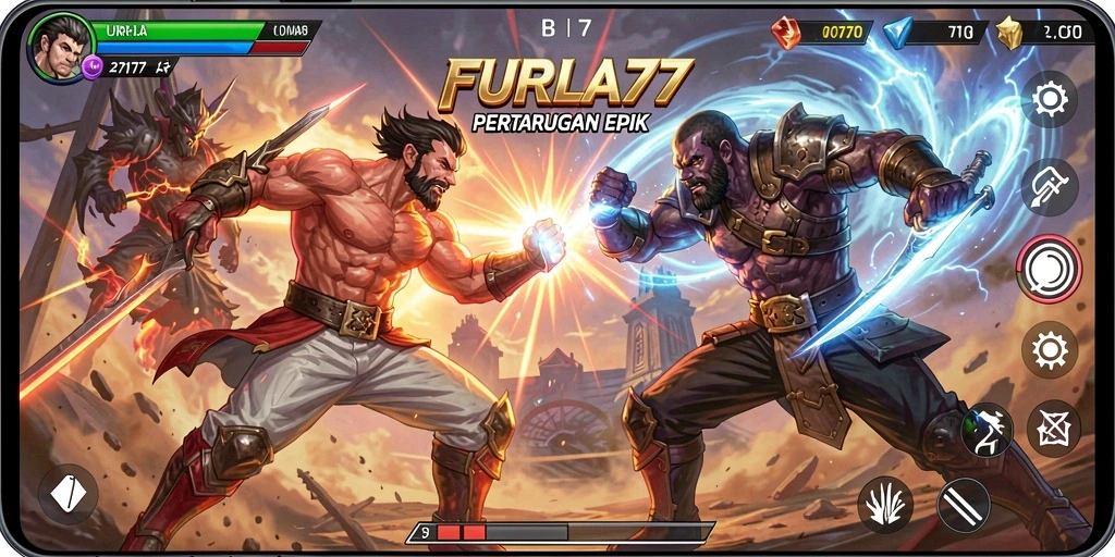Gameplay seru dari FURLA77 dengan pertarungan dinamis.