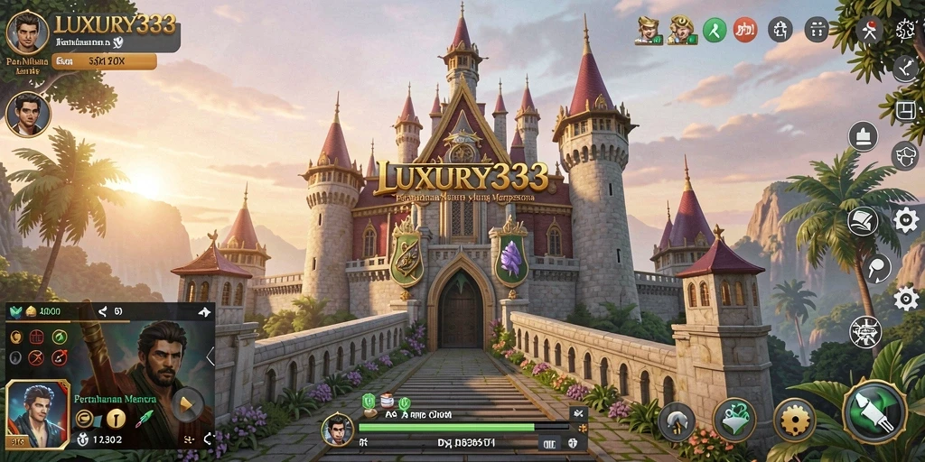Tampilan seru dari gameplay LUXURY333 dalam Tower Defense.