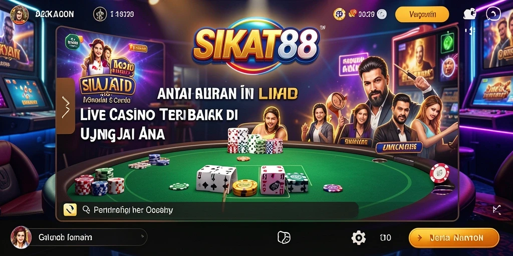 Tampilan gameplay SIKAT88 dengan dealer langsung dan interaksi nyata.