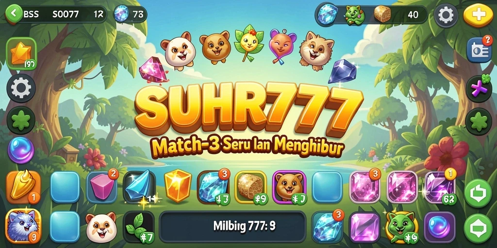 Tampilan gameplay SUHU777 yang memukau dengan aksi Match-3.