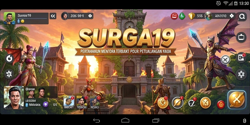 Menampilkan aksi intens dalam gameplay Tower Defense SURGA19.