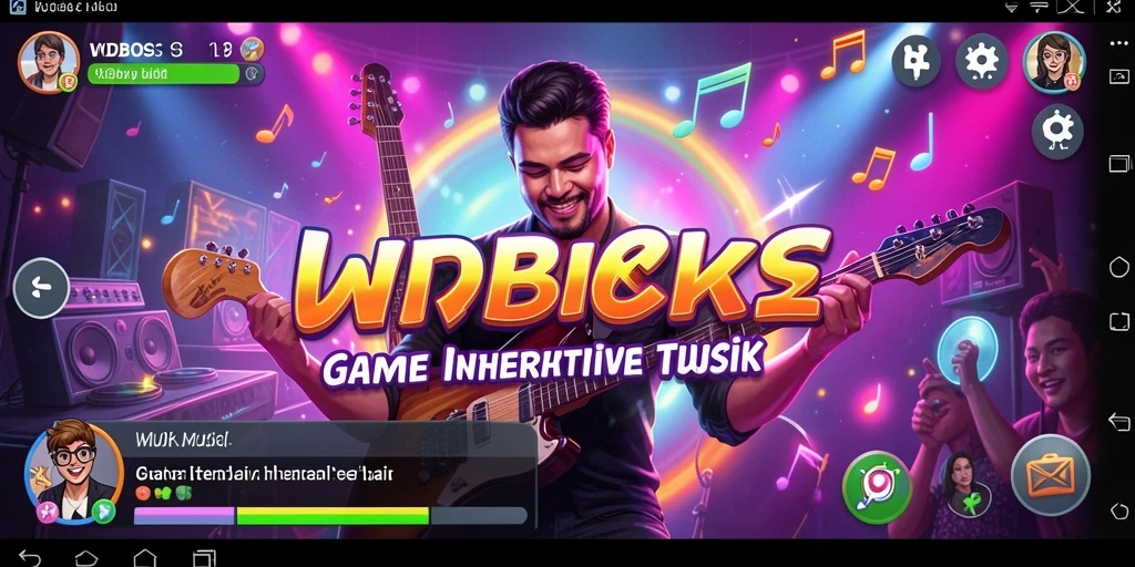 Tampilan dinamis gameplay WDBOS dengan banyak lagu dan tantangan.