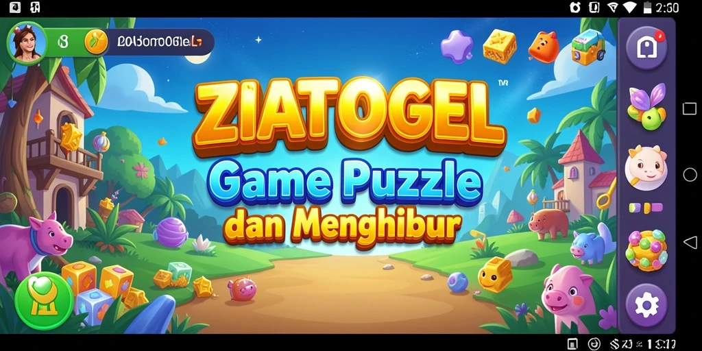 Screenshot gameplay ZIATOGEL menunjukkan tantangan puzzle yang menarik.